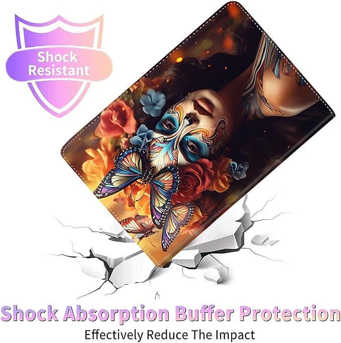 Case for Galaxy Tab A9 Plus ， Auto Sleep/Wake Multi-Angle Viewing Slim Folio Stand Cover for Samsung Galaxy Tab A9+/A9 Plus 11 Inch 2023 (SM-X210/X216/X218), Butterfly Girl