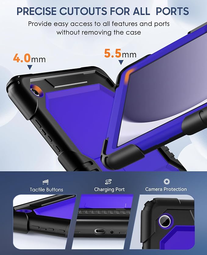 OKP Case for New Samsung Galaxy Tab A9+/ A9 Plus 11 Inch 2023 (SM-X210/X216/X218), Heavy Duty Shockproof Rugged 11" Galaxy A9+ Tablet Protective Cover with Kickstand for Kids Boys Girls, Black+Blue