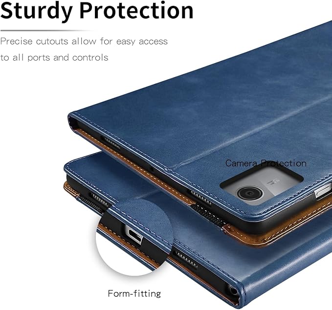Case for Lenovo Tab M11 / Tab K11 LTE 11 Inch (TB330FU) 2024 Bussiness Premium PU Leather Protective Case Lightweight Flip Stand with Elastic Band & Card Holder for Lenovo Tab M11-Navy Blue