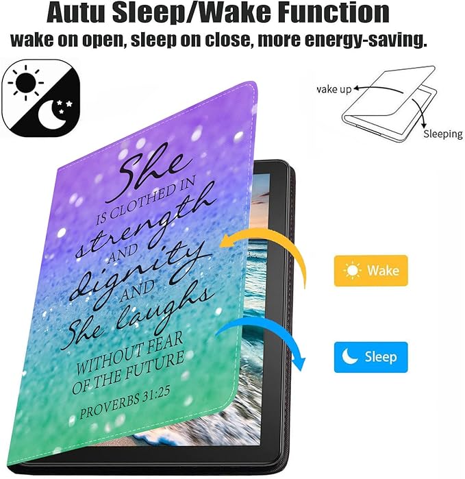 Case for Samsung Galaxy Tab A7 10.4 inch 2022/2020 (SM-T500/T503/T505/T507/T509), Premium PU Leather Stand Folio Cover with Auto Sleep/Wake, Quote Bible Verses Proverbs 31:25