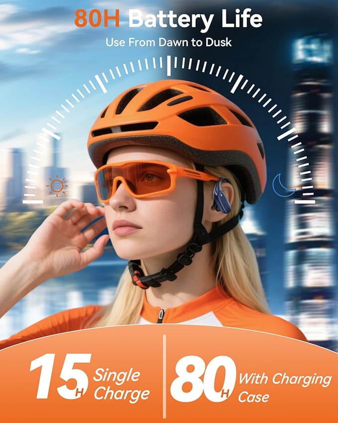 Wireless Earbuds, Sports Bluetooth Headphones, Ear Buds with ENC Noise Canceling Mic, 80Hr Playtime Earphones, Palm-Sized, LED Power Display, IPX7 Waterproof Headset for Workout Running, Royal Blue