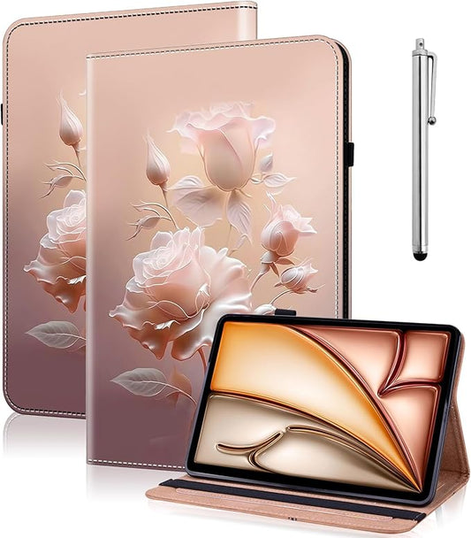 Case for Lenovo Idea Tab Pro 12.7 inch 2025 Tablet, PU Leather Folio Shockproof Protective Cover for Lenovo Idea Tab Pro 12.7" - Ceramic Roses