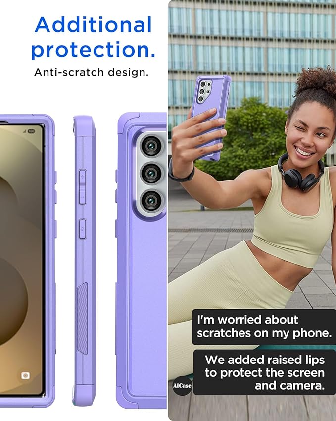 AICase for Samsung Galaxy S25 Ultra Case,3-Layer Heavy Duty Pocket-Friendly Rugged Durable Military Grade Protection Shockproof/Drop Proof/Dust Proof Protective Cover for Galaxy S25 Ultra 2025_4