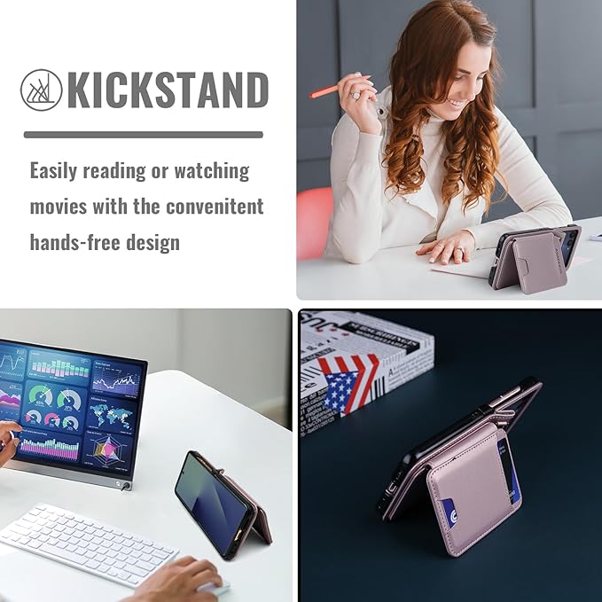 ASAPDOS for Samsung Galaxy Z Flip 7 PU Leather Wallet Phone Case with Card Slots (Holds 5 Cards), Anti-Drop Protection, Wrist & Shoulder Strap Gold