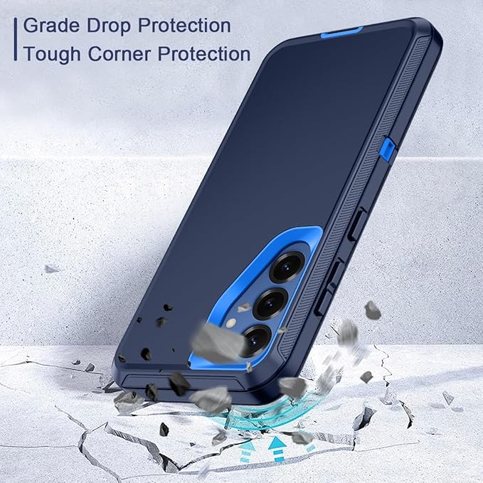 for Samsung Galaxy S25 Case Heavy Duty Protective Shockproof Dropproof 3-Layer Full Body Protection [Without Screen Protector] Tough Rugged Case for Galaxy S25,Navy Blue
