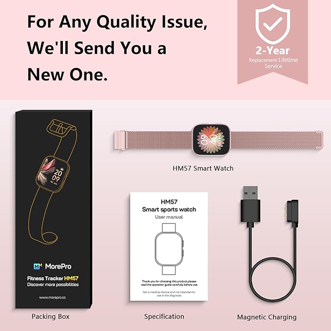 MorePro Smart Watches for Women iPhone Android(Answer/Make Call), 2025 Health Smartwatch with Heart Rate/Blood Pressure/Blood Oxy-gen/Sleep Monitor, 1.85" HD Fitness Trackers with 120+ Sport Modes