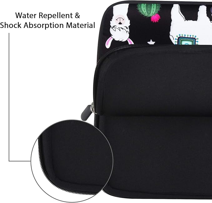Violet Mist 11 11.6 12 Inch Laptop Sleeve Funny Llama Pattern Laptop Carrying Bag Case with Handle Cute Protective Neoprene Notebook Tablet Computer Travel Cover Pouch Briefcase, Llama Cactus