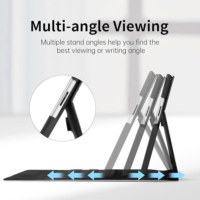 Omnpak Microsoft Surface Pro 11/10/9 Case, Lightweight Protective, Multiple Angle, Stylus Holder, Designed for Surface 11th Edition AI 2024/Pro 9 5G 13" 2022, Compatible with Type Cover Keyboard