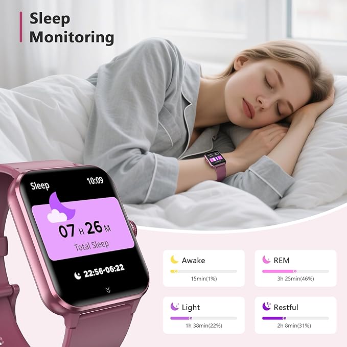 Blackview 2025 Fitness Tracker (Answer/Make Calls), Smart Watch for Men and Women with Heart Rate/SpO2/Sleep Monitor/2 Straps, 100+ Sports Modes, IP68 Waterproof Activity Tracker for Android/iPhone