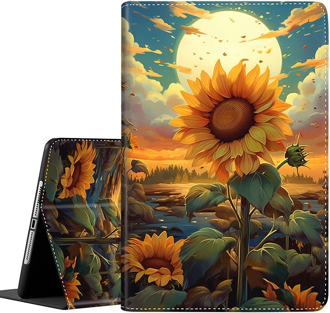 Case for Galaxy Tab A9 Plus ， Auto Sleep/Wake Multi-Angle Viewing Slim Folio Stand Cover for Samsung Galaxy Tab A9+/A9 Plus 11 Inch 2023 (SM-X210/X216/X218), Sunflower Painting Petals