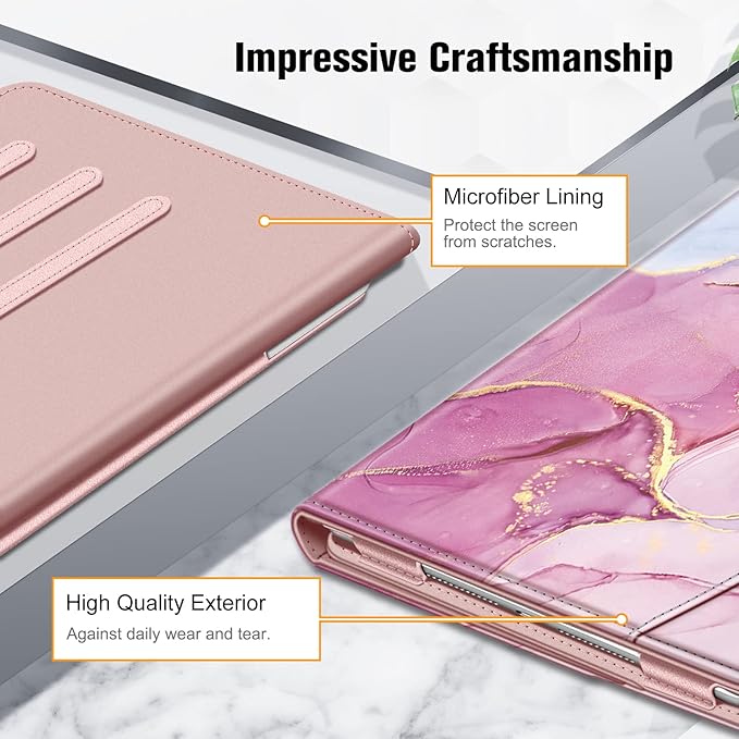 Fintie Case for iPad 9th / 8th / 7th Generation (2021/2020/2019) 10.2 Inch - [Corner Protection] Multi-Angle Viewing Stand Cover with Pocket & Pencil Holder, Auto Sleep Wake, Dreamy Marble