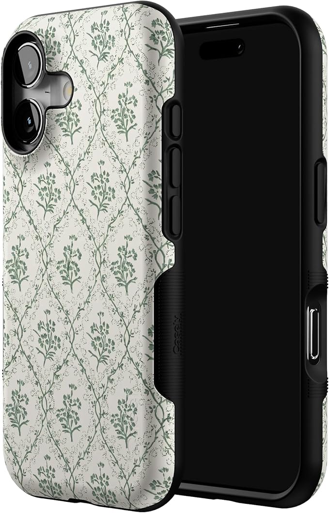 Casely iPhone 17 Case | Sage Tapestry | Floral Vines | Bold Protective Design | Compatible with MagSafe