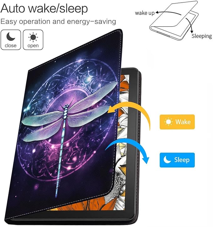 Case for Samsung Galaxy Tab A9 Plus 11 Inch 2023 Model (SM-X210/X216/X218), Slim Lightweight PU Leather Stand Cover with Auto Wake/Sleep, Dragonfly