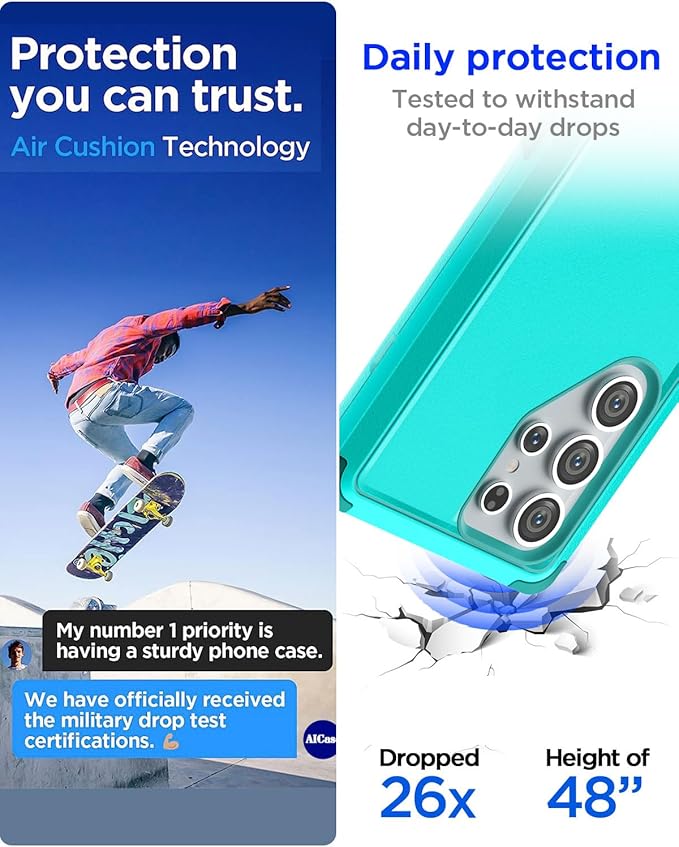 AICase for Samsung Galaxy S25 Ultra Case,3-Layer Heavy Duty Pocket-Friendly Rugged Durable Military Grade Protection Shockproof/Drop Proof/Dust Proof Protective Cover for Galaxy S25 Ultra 2025_3