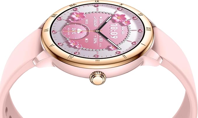 EIGIIS Android Smart Watches for Women 1.27" HD Roman Dial Sports Watches Activity Trackers with Heart Rate Sleep Monitor Smartwatch for iPhone Fitness Tracker Reloj Inteligente para Mujer