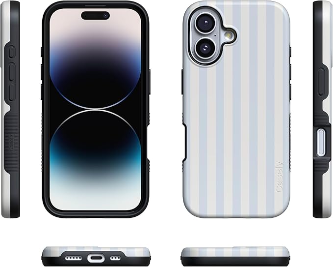 Casely iPhone 17 Case | Blue Stripes | Sunday Best | Compatible with MagSafe | Bold Protective Design