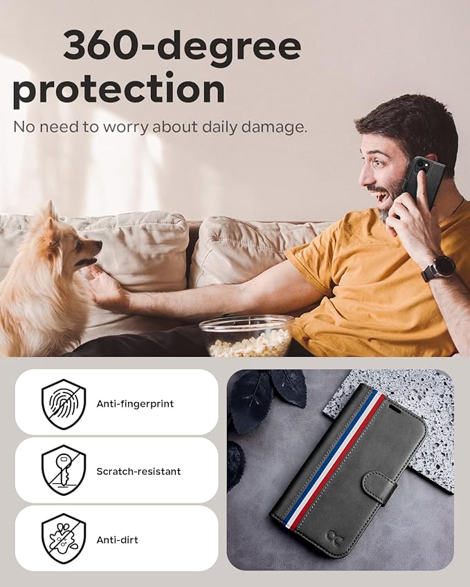 OCASE Compatible with iPhone 14 Wallet Case, PU Leather Flip Folio Case with Card Holders RFID Blocking Kickstand [Shockproof TPU Inner Shell] Phone Cover 6.1 Inch 2022 (Spliced Gray)