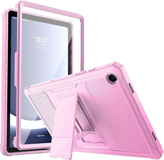 MoKo Case Fit Galaxy Tab A9 Plus 11-Inch 2023 (SM-X210/X216/X218), Shockproof Full Body Rugged Stand Back Cover Built-in Screen Protector Fit Galaxy Tab A9+ 11" 2023, Flowers Pink