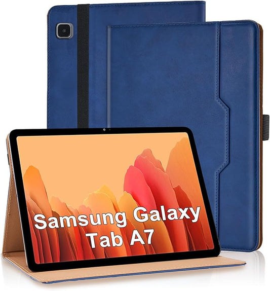 Tablet Case for Samsung Galaxy Tab A7 10.4 Inch 2020 (SM-T500/T505/T507) PU Leather Folio Flip Cover for Tab A7 SM T500 Multi-Angle Stand with Card Pocket ＆ Hand Starp,Blue