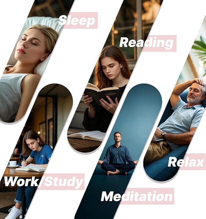 Hmusic HS88 Sleep Earbuds for Side Sleepers,Neckband Bluetooth Sleeping Headphones,-30dB Noise Isolate,Flat Thin Soft Silicone Earplug,12H Playtime w/Timer, for Yoga,Read,Air Travel,Audio Book