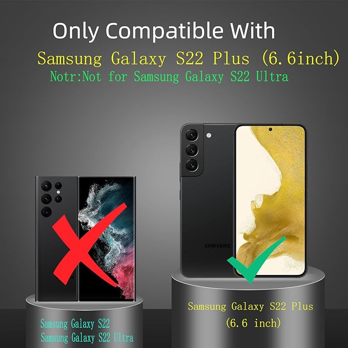 for Samsung Galaxy S22 Plus Case Magnetic Compatible with MagSafe with Screen Protector,for S22+Plus Phone Case with Kickstand Ring Military Grade Drop Heavy Duty Protection Shockproof Blue