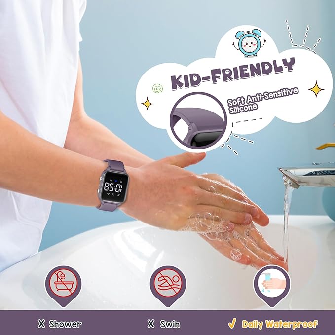 Kids Digital Watches for Boys Girls, Sports Watch with Fitness Tracker, Pedometer, Alarm Clocks, Stopwatch, No App Needed Waterproof Kids Watch, Gift for Teens Student Girls Boys Ages 5-14