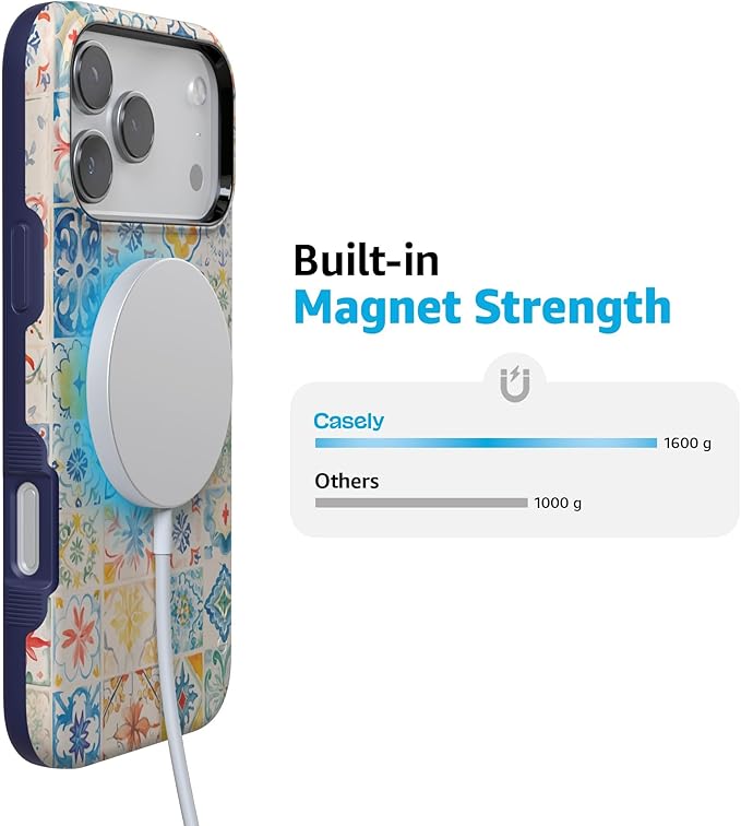 Casely iPhone 17 Pro Case | Tuscan Tiles | Dolce Vita | Compatible with MagSafe | Bold Protective Design