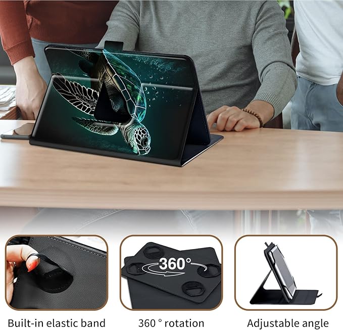 Case for Lenovo Tab P11 Pro Gen 2 11.2" 2022,Mxfdegf 360 Degree Rotating Stand and Magnetic Closure Case for 11.2 inch Lenovo Tab P11 Pro 2nd Generation,Cute Green Sea Turtles