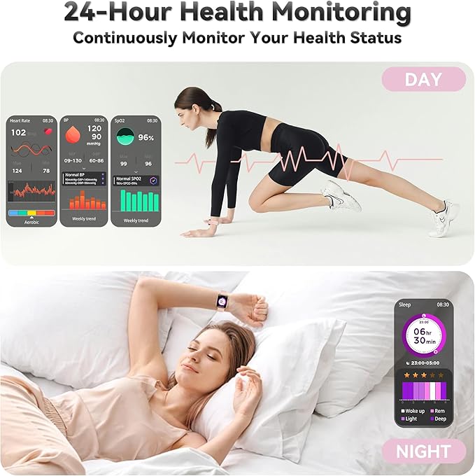 Smart Watch for Men Women, 1.83" Fitness Watch (Answer/Make Call), Smartwatch with Heart Rate/Blood Pressure, Sleep Tracker, Pedometer, 120+ Sport Modes,IP68 Waterproof Fitness Tracker for Android IOS