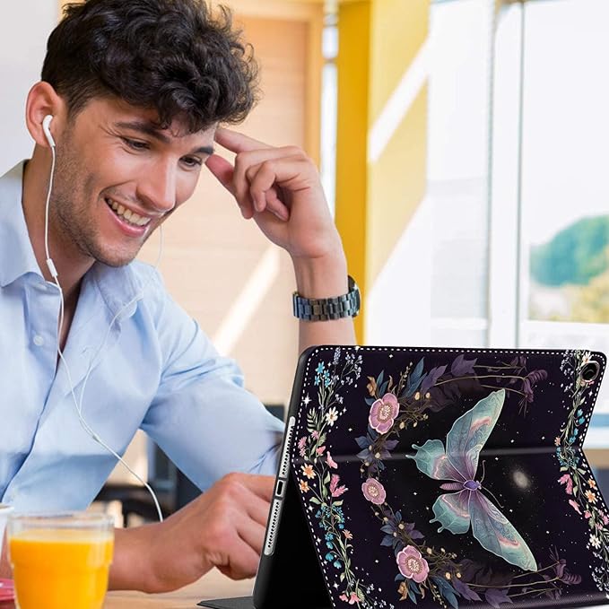 Case for Samsung Galaxy Tab A9 Plus 11 inch 2023，Slim Fit Foldable Standing Cover Case with Auto Sleep/Wake for Galaxy Tab A9+ 11’2023 (SM-X210/X216/X218)，Magical Night Moth