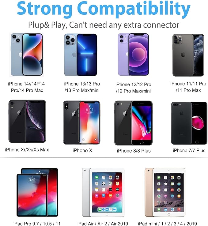 Lightning Headphones Earphones Magnetic Earbuds in-Ear MFi Certified with Microphone Controller for Sports Workout Compatible with iPhone 15/14/13/12/11 (Pure White, Lightning)