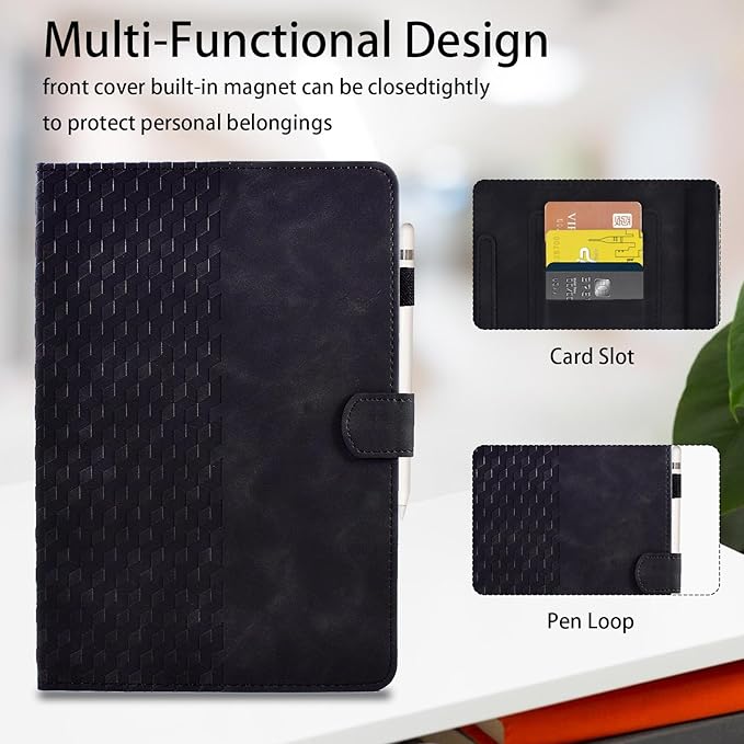 Case for Samsung Galaxy Tab A7 10.4-Inch 2020 (SM-T500/T505/T507) Magnetic PU Leather Folio Cover Card Holder Multi-Angle Galaxy Tab A7 10.4",Black