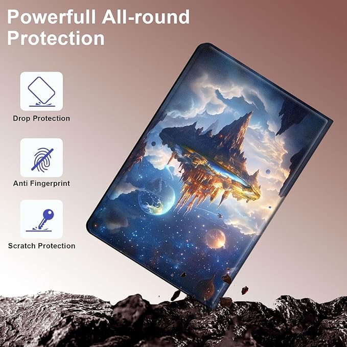 Case for Samsung Galaxy Tab S10 Ultra/Galaxy Tab S9/S8 Ultra 14.6-Inch, Slim PU Leather Stand Cover with Auto Wake/Sleep, Multi-Angle Viewing & Shockproof, Floating Castle