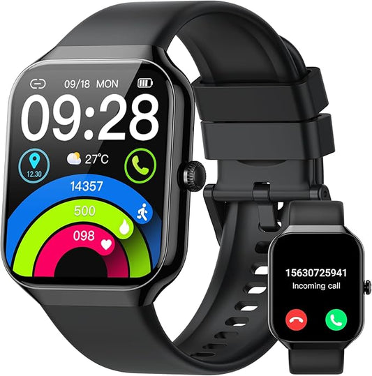 Smart Watch(Answer/Make Call), 1.96"HD Smartwatch for Men Women with Heart Rate/Sleep Monitor/Pedometer, 2025 New Activity Fitness Watch 113+ Sport Modes, IP68 Waterproof Running Watch for Android iOS