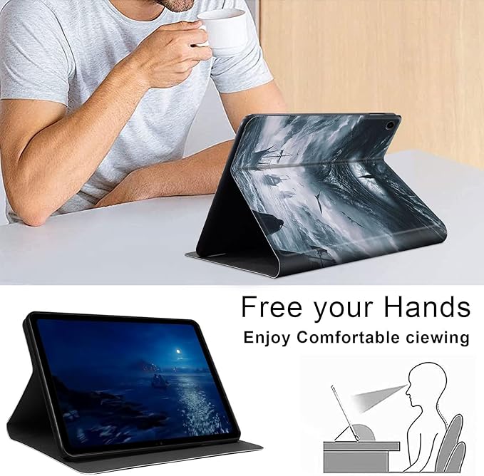 Case for Samsung Galaxy Tab A9 8.7-Inch 2023, Slim PU Leather Stand Cover with Auto Wake/Sleep, Multi-Angle Viewing & Shockproof, Eye of a Dragon