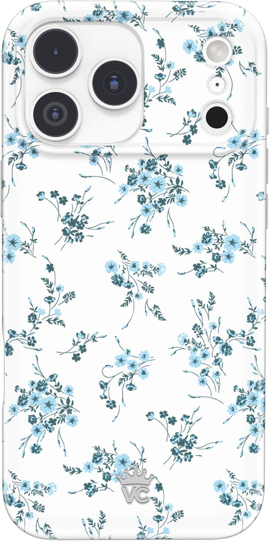 VELVET CAVIAR Case for iPhone 17 Pro Max | Compatible with MagSafe | 10ft Drop Tested | Protective Designer Cases | French Blue Floral
