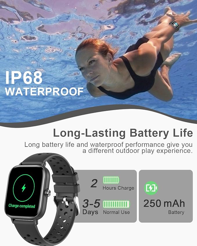 Smart Watches for Men Women Fitness: Fitness Tracker Watch with Bluetooth Call 24/7 Heart Rate SpO2 Sleep Monitor IP68 Waterproof 120+ Sport Mode Activity Trackers Compatible iPhone Android Phones