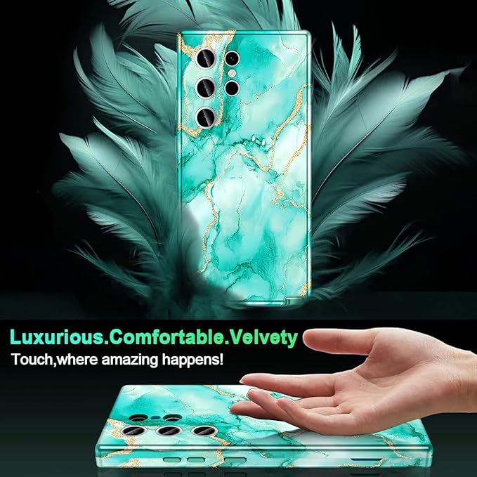 Casetego for Galaxy S24 Ultra Case,Compatible with MagSafe,[Military Grade Drop Test] Full Body Protection Slim Shockproof Rugged Marble Women Case for Samsung Galaxy S24 Ultra 6.8 inch,Turquoise