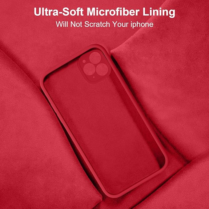 Vooii Compatible with iPhone XR Case, Upgraded Liquid Silicone with [Flat Edges] [Camera Protection] [Soft Anti-Scratch Microfiber Lining] Phone Case for iPhone 10 XR 6.1 inch - Red