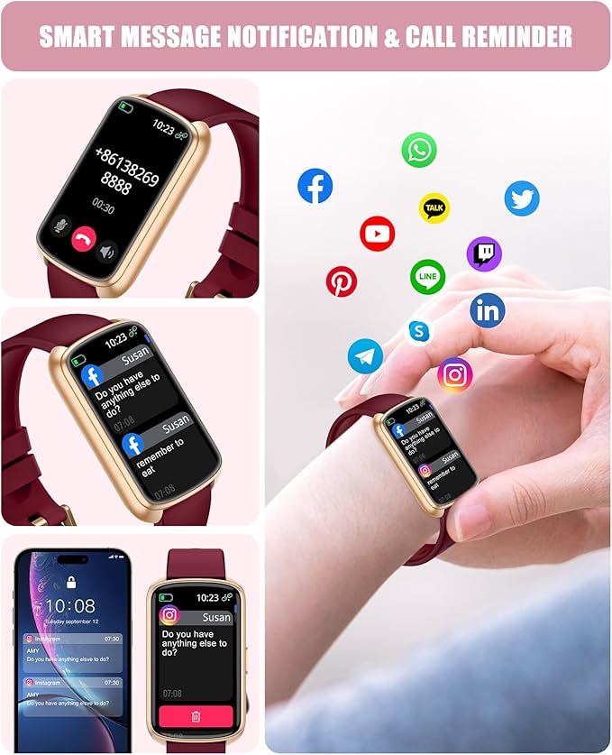 Fitness Tracker, Smart Watch for Women Men with 24/7 Heart Rate/Blood Pressure/Blood Oxygen Monitor,Sleep Tracker,Step & Calorie Counter, IP68 Waterproof Fitness Watches Compatible with Android&iPhone