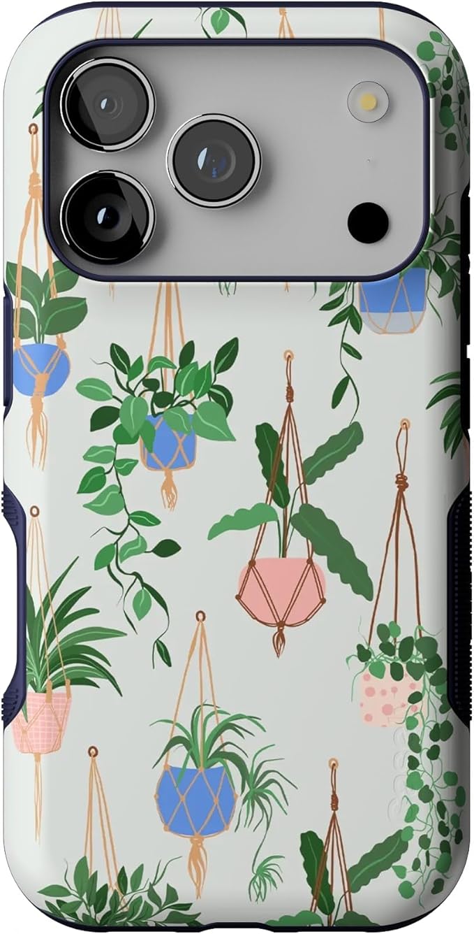 Casely iPhone 17 Pro Case | Hanging Around | Potted Plants Floral | Bold Protective Design | Compatible with MagSafe