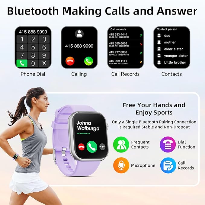 Hwagol Smart Watch (Answer/Make Call) 1.85inch Fitness Tracker, DIY Dials/Pedometer/Calories/Multiple Sport Modes/Voice Assistant, Smart Watches for Men Women Android iOS Phones