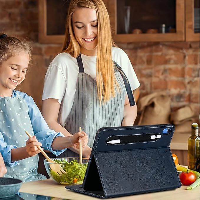 HFcoupe Case for iPad a16 11th Generation 11 Inch 2025, Book Style iPad Gen 10 Case 2022 10.9-inch, Auto Wake/Sleep Cover Stand Protective Folio with Pocket & Magnetic Closure, Navy