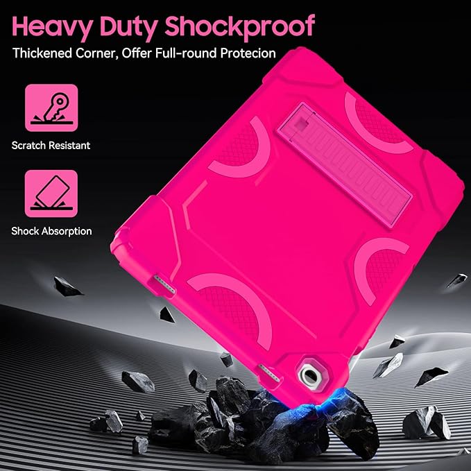 Case for Samsung Galaxy Tab A9+ 11 Inch 2023 Model (X210/X216/X218), Heavy Duty Shockproof Rugged Protective Case for Galaxy Tab A9 Plus Tablet (Hot Pink)