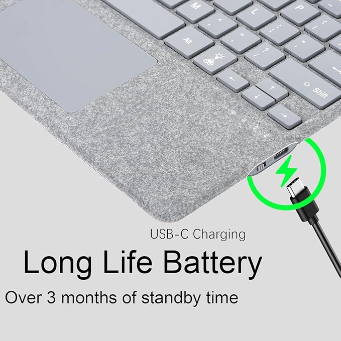 mobee Type Cover for Microsoft Surface Pro 13 inch, Compatible with Surface Pro 13"(11th Edition) / Pro 11 / Pro 10 / Pro 9 / Pro 8 / Pro X, Slim Keyboard with Trackpad Mouse, Backlit, & Pen Holder