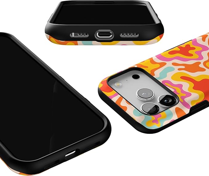 Casely iPhone 17 Pro Case | Tropical Color Splash | Abstract Retro | Bold Protective Design | Compatible with MagSafe