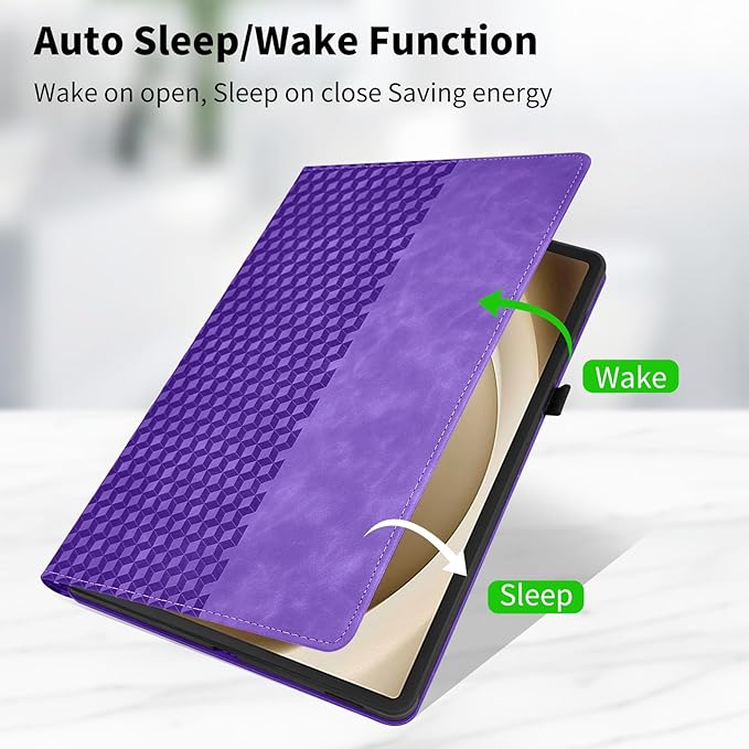 Case for Samsung Galaxy Tab A9 Plus 11" 2023 (SM-X210/X216/X218),360 Degree Rotating PU Leather Folio Protective Case with Auto Sleep/Wake,Card Holder&Shoulder Strap for Woman Man,Purple