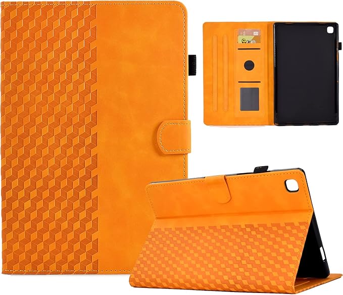 Case for Samsung Galaxy Tab S6 Lite 2024/2022/2020 10.4 inch Case SM-P620/P625/P610/P613/P615/P619 PU Leather Folio Magnetic Cover Card Holder with Pen Holder,Orange