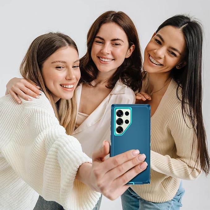 for Samsung Galaxy S25 Ultra Case Heavy Duty Protective Shockproof Dropproof 3-Layer Full Body Protection [Without Screen Protector] Tough Rugged Case for Galaxy S25 Ultra,Turquoise