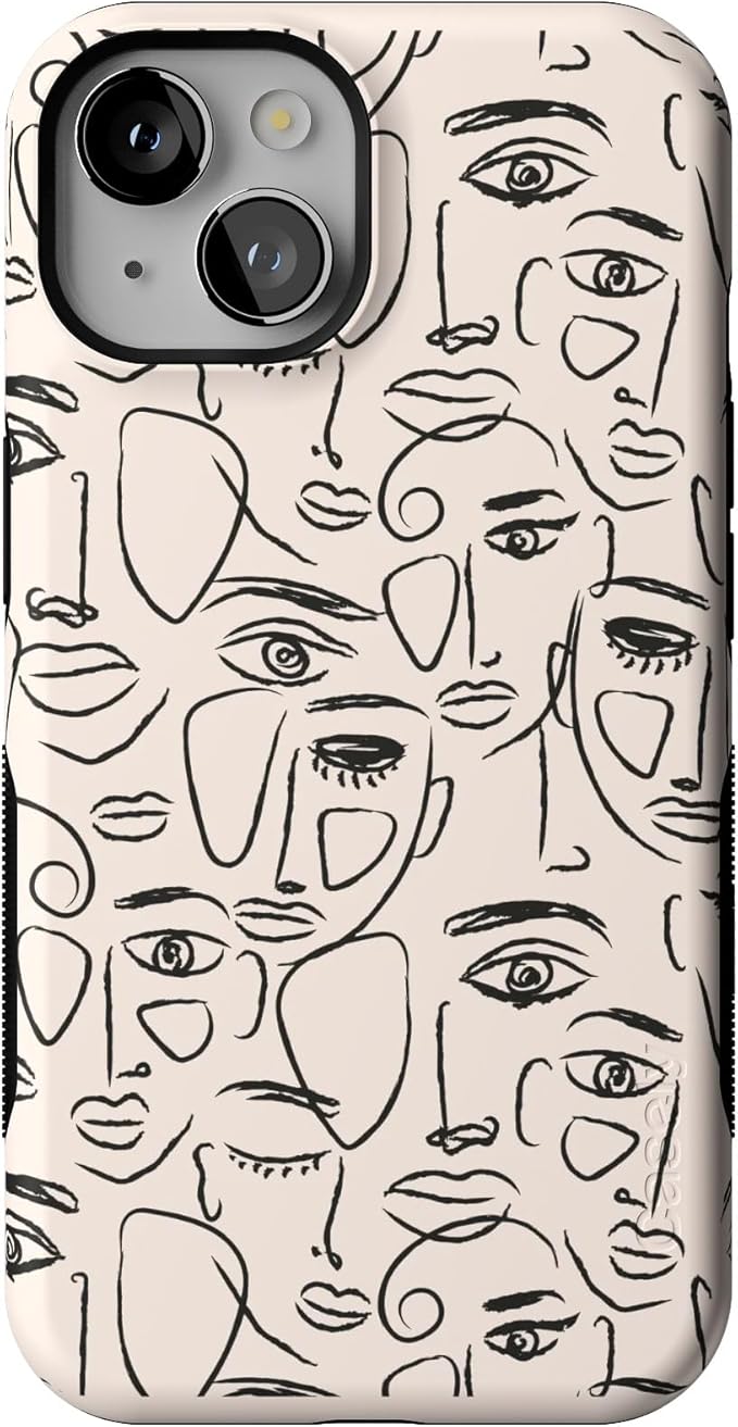 Casely iPhone 14 Case | We're All Human | Minimal Face Art | Compatible with MagSafe | Bold Protective Design